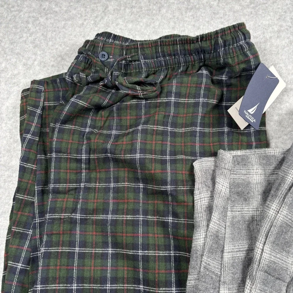 Nautica Pajama Pants Mens XLT Plaid Sleepwear Super Soft Lot of 2